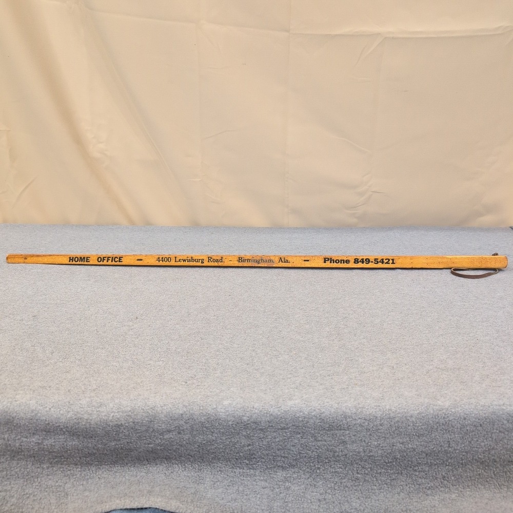 Vintage Joe Money Machinery Co Inc Alabama Advertising Wooden Yardstick Ruler - Picture 5 of 10
